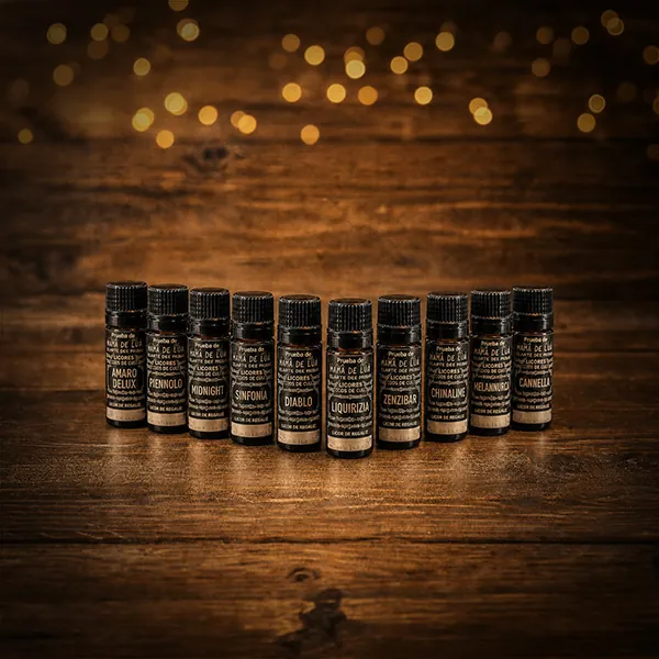 Set degustazione Alma De Lux con dieci fiale di liquore